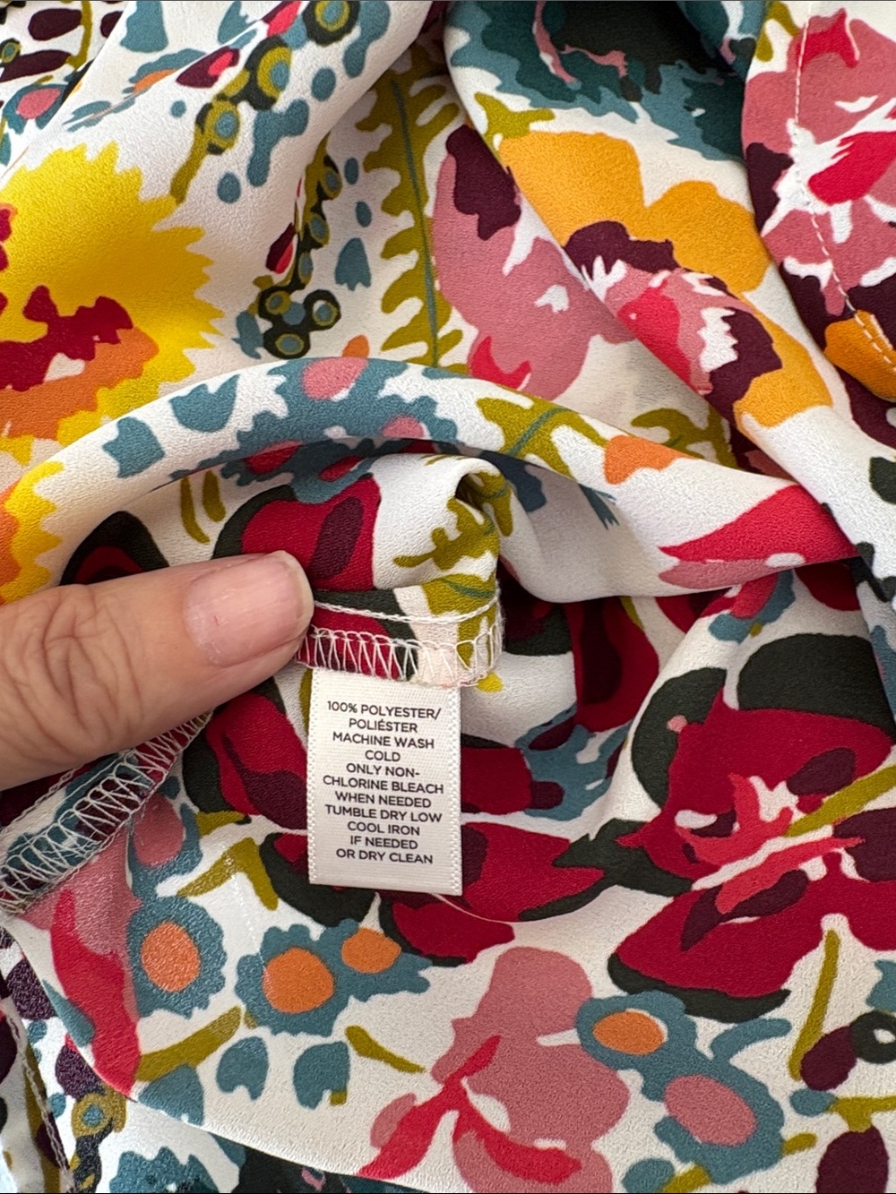 Excellent condition LOFT White Floral Long Sleeve Top - Picture 5 of 5